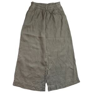 Zara Womens Pull On Linen Blend Wide Leg Pants XS Mid Rise Lagenlook Boho Beach